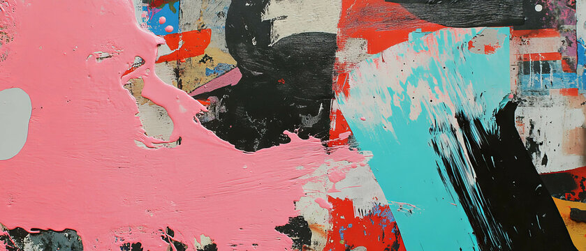 Exploring distressed textures with splattered paint in a rebellious punk style