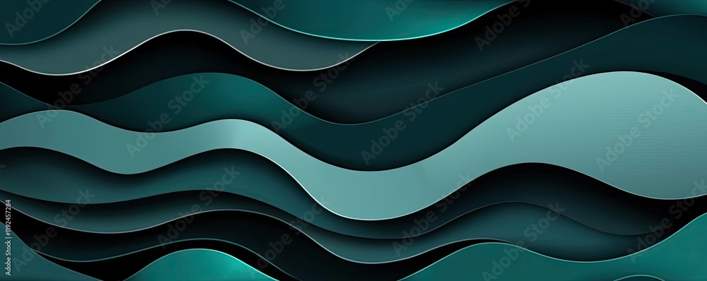 Aufkleber cloudy abstract background concept. abstract waves in dark teal shades create a soothing and modern 