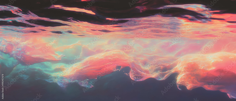 Aufkleber Dynamic visual flow with vibrant colors creating rhythmic movement