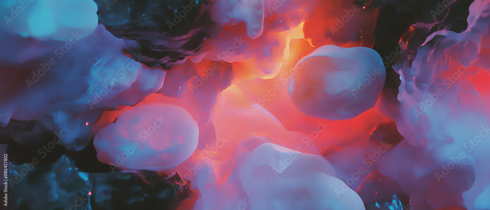 Poster Dynamic gradients blend in vibrant colors creating fluid, abstract transformations