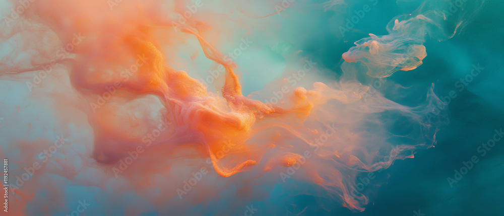 Fototapete dynamic interplay of shapes and colors creating fluid motion in abstract art