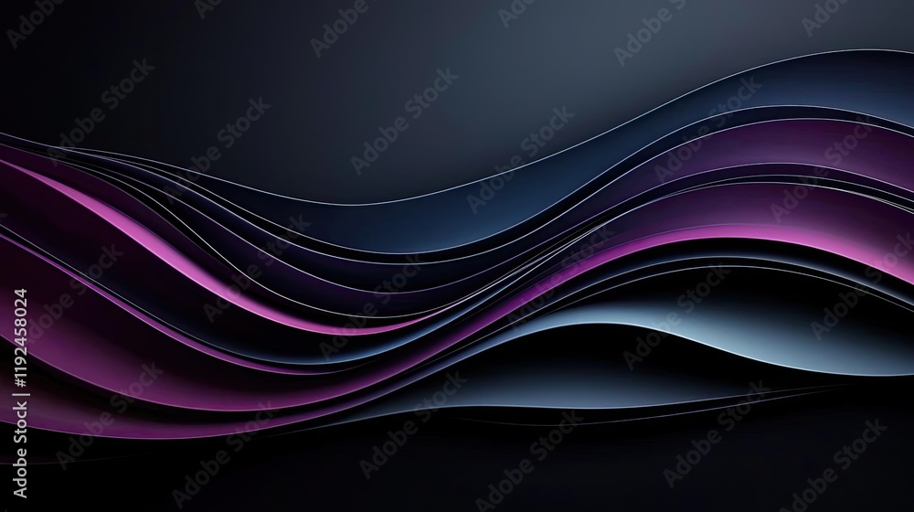 Poster Cloudy abstract background concept. Dynamic waves of color flowing gracefully across a dark background.