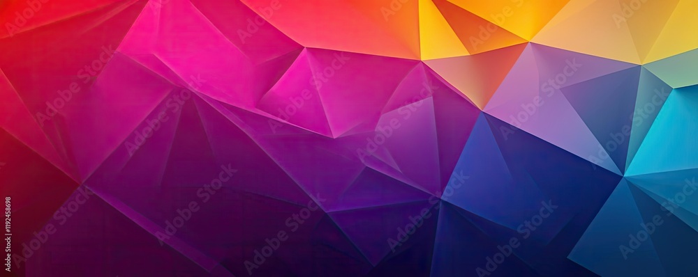 Aufkleber Triangle abstract background concept. Abstract colorful geometric pattern with vibrant hues and sharp angles.