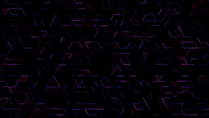 Abstract geometric futuristic tech background, black and dark purple triangles design