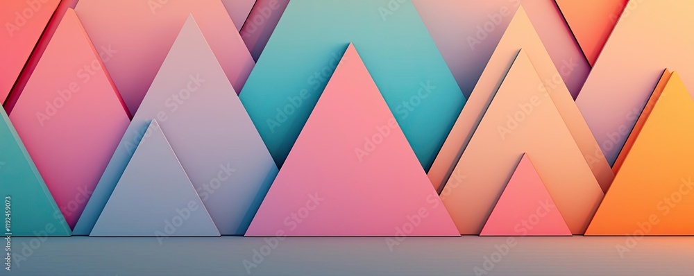 Aufkleber Triangle abstract background concept. Colorful geometric triangles create a modern abstract background for design projects.