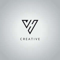 VH HV modern creative alphabet company logo design vector icon template.