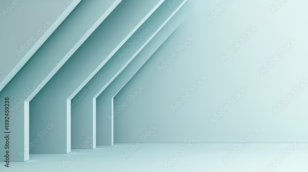 Poster Triangle abstract background concept. Minimalist interior with geometric patterns and soft color palette for modern design.