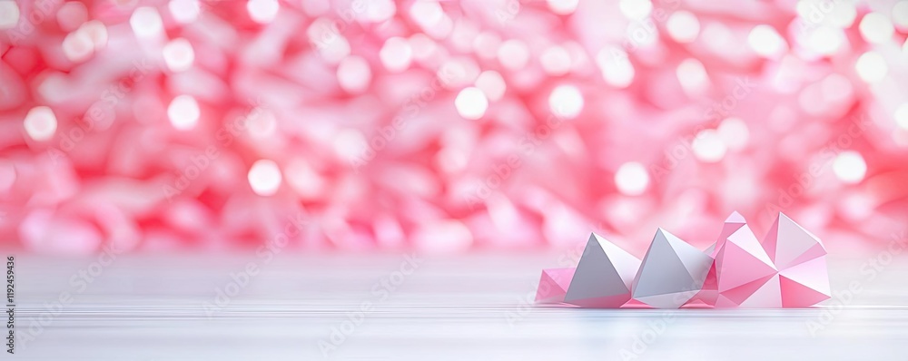 Poster Triangle abstract background concept. Colorful origami shapes on a soft pastel background for creative designs and projects.