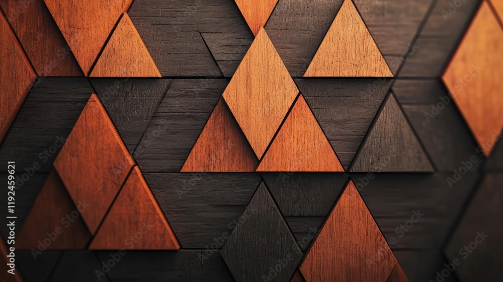 Leinwandbilder triangle abstract background concept. stylish wooden triangle pattern background with rich textures 