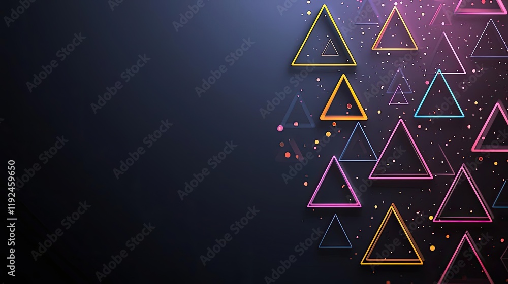 Poster Triangle abstract background concept. Colorful geometric triangles create a modern digital background full of vibrant energy.