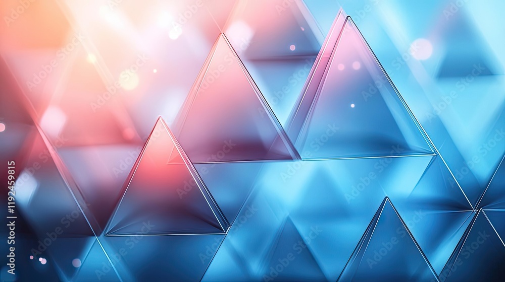Poster Triangle abstract background concept. Abstract geometric shapes with vibrant colors, creating a modern artistic background.