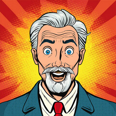 Surprised old man face