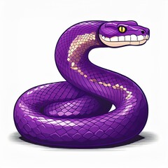 Fototapeta premium Amethystine python flat design. isolated on white background