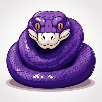 Amethystine python flat design. isolated on white background