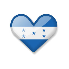Honduras - Shiny Flag in the Form of Heart. Vector Illustration.