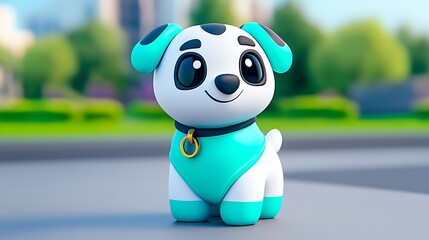 Cute and Fun Cartoon Style Dog Illustration in Clean White Design