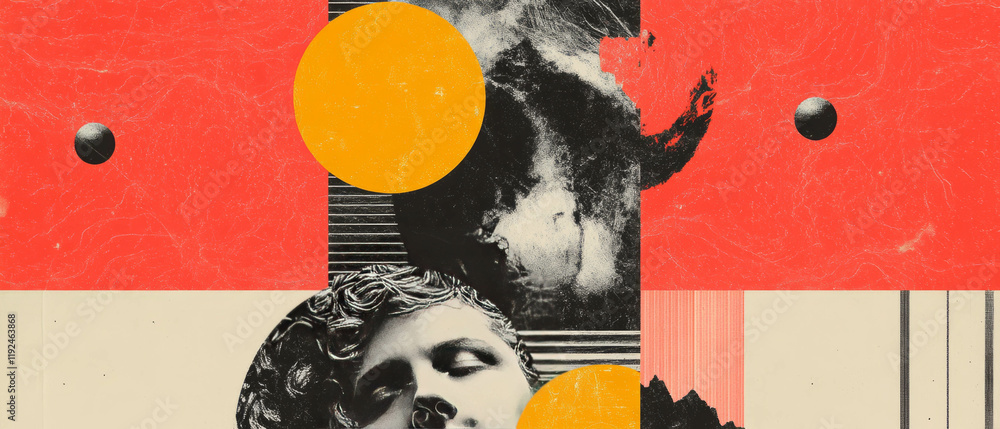 Poster vibrant geometric design with abstract shapes and dynamic color combinations