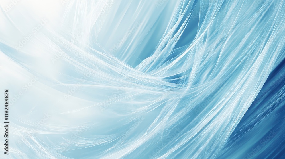 Poster ethereal light blue abstract flowing lines background with subtle swirls and gradient.