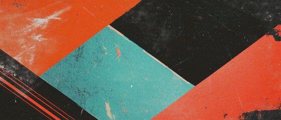 Grunge textures with geometric shapes in vibrant colors for modern design
