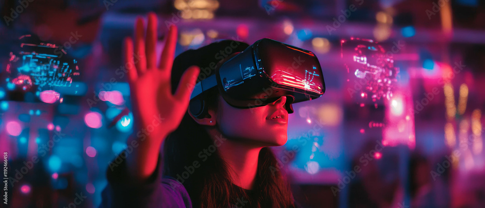 Poster exploration of futuristic holographic displays and immersive virtual reality interfaces