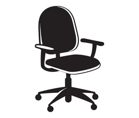 Office chair isolated on white background, Silhouette office chair design