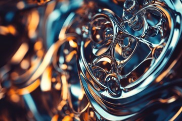 A detailed view of a metallic item