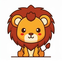 lion flat desing. isolated on white background