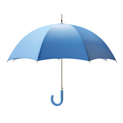 Blue Umbrella Isolated on Transparent Background for Weather and Protection Concepts