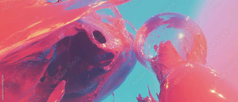 Aufkleber Intense color gradients shifting and morphing in fluid transitions create dynamic visual experience