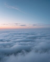 Blue Hour Sky With Sparse Clouds at Dusk