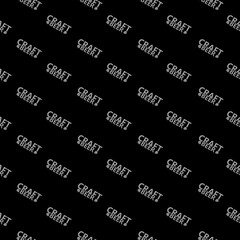 Craft beer icon pattern seamless isolated on black background