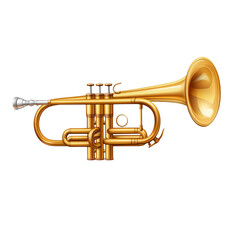 Obraz premium Gold Trumpet Isolated on Transparent Background for Music, Performance, and Instrument Designs