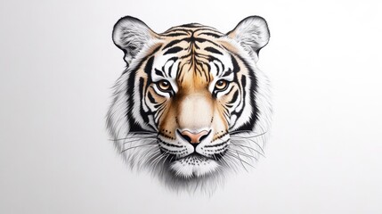 Fototapeta premium Artistic Illustration of a Majestic Tiger Face with Detailed Features