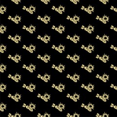 Bomb explosion icon pattern seamless isolated on black background