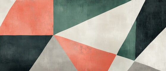 Geometric abstract art design, featuring colorful shapes and patterns, perfect for modern decor, branding, and creative projects in digital media or print.