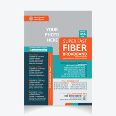 editable Internet broadband flyer design template layout