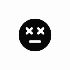 dead face emoji icon vector sign
