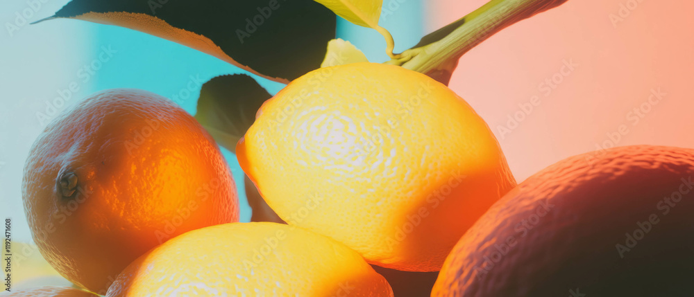 Aufkleber vibrant lemon gradients showcasing smooth transitions in a citrus spectrum