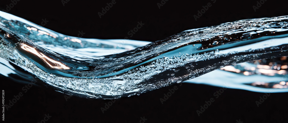 Aufkleber liquid chrome flowing and swirling with a mesmerizing metallic shine and fluid motion