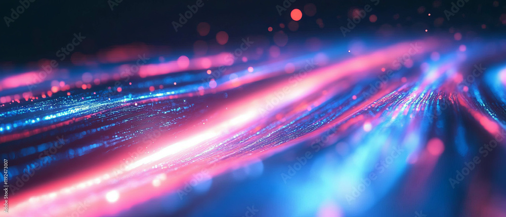 Poster Colorful liquid light display creating dynamic, flowing patterns in dark surroundings