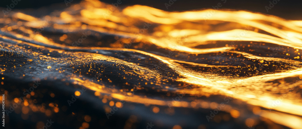 Poster liquid mercury flows and shimmers with a captivating metallic sheen in motion