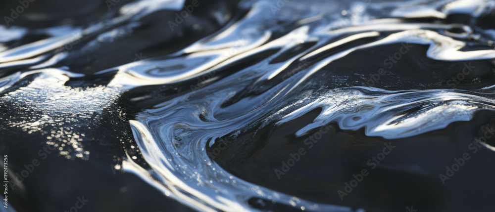 Aufkleber liquid silver flows elegantly creating a metallic sheen in a captivating display
