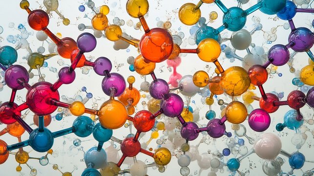 Organic chemistry visuals featuring hydrocarbon alkane alkene alkyne bold colorful molecular structure