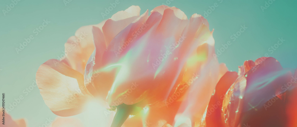 Poster Vibrant melting colors create an abstract dreamscape of blurred shapes and forms
