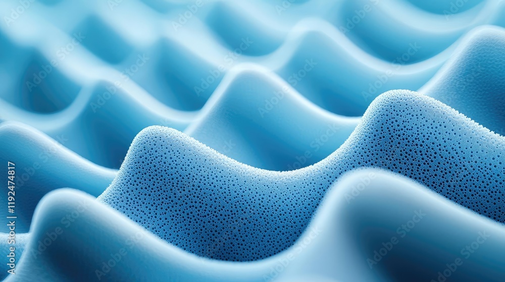 Poster Studio absorber concept. Abstract close-up of blue textured waves creating a soothing visual pattern.