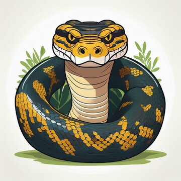 Anaconda flat desing. isolated on white background