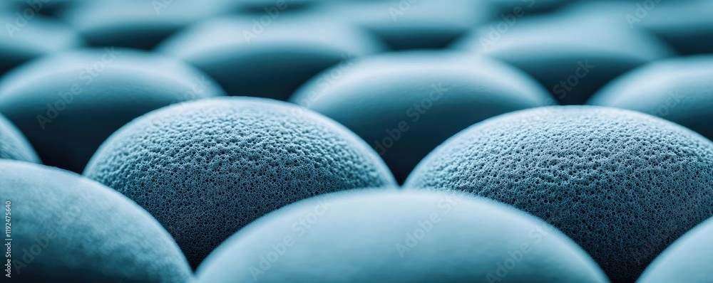Aufkleber studio absorber concept. close-up view of textured blue spheres showcasing intricate patterns and de