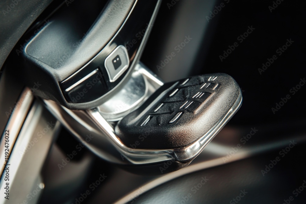 Poster a close-up view of a cell phone in a car, suitable for use in articles about commuting or road trips