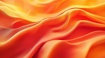 Obraz premium Close-up of Yellow Fabric with a Soft Feel, Glowing Fiery Background, Vibrant Orange Hues, and Colorful Visuals. Generative AI