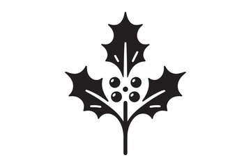 Naklejka premium Christmas holly berry icon mistletoe 